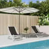 vidaXL Strandstühle 2 Stk. Klappbar Schwarz Aluminium und Produktbild-Vorschau 2