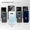 A collage of Samsung Galaxy phones with compatibility information. Produktbild-Vorschau