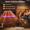 A young girl sits in a chair reading a book next to an electric fireplace. Produktbild-Vorschau