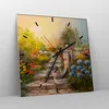 Wanduhr - Quadrat - Glasuhr - Garten Blumen Sommer - Produktbild-Vorschau 4