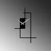 A modern, abstract wall clock with geometric lines and a black rectangular face. Anteprima dell’immagine prodotto