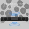 A soundbar is shown with graphics illustrating surround sound. Produktbild-Vorschau