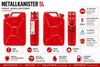 GELG Benzinkanister Metall 5l rot, Kanister Reservekanister Produktbild-Vorschau 4