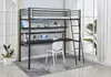 Lit mezzanine avec bureau "Alona" - 90 x 190 cm - Noir Voir les images du produit 2