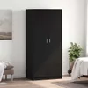 vidaXL Kleiderschrank Schwarz 80x52x180 cm Holzwerkstoff Produktbild-Vorschau 2