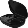 A pair of black wireless earbuds in their open charging case. Podgląd zdjęcia produktu