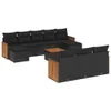 vidaXL 11-tlg. Garten-Sofagarnitur mit Kissen Schwarz Poly Produktbild-Vorschau 1