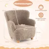 A children's armchair with dimensions and specifications overlaid. Produktbild-Vorschau
