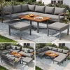 Collage of outdoor furniture sets on a patio. Voir les images du produit