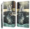 A collage of a phone case with a cat and tiger reflection. Produktbild-Vorschau
