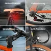 A collage of four close-up images showcasing different features of an e-bike. Produktbild-Vorschau