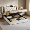 INONEFT Boxspringbetten Polsterbett 140x200 mit LED und  Produktbild-Vorschau 1