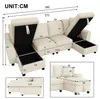 Modulares Chenille U-Form Sofa mit Stauraum, klappbarer Produktbild-Vorschau 2