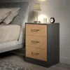 Casaria 2x Table de nuit Bois Gris 3 tiroirs 54x39x28cm Voir les images du produit 2