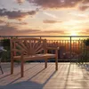 Gartenbank Teakholz 120 cm mit Motiv-Rückenlehne – massiv, Produktbild-Vorschau 7
