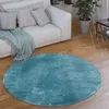 Teppich Rund Wohnzimmer Kurzflor Modern Flauschig Waschbar Produktbild-Vorschau 1