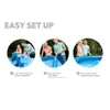 Three circular images showing the steps to set up an inflatable pool. Produktbild-Vorschau