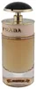 Luxuriöser Glasflakon von Prada Candy L’Eau mit zartem roséfarbenem Akzent und gold-schwarzem Verschluss, stilvoller Duft für moderne Frauen. Produktbild-Vorschau