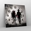Wanduhr - Quadrat - Glasuhr - Cowboy Pferd Shady - 40x40cm Produktbild-Vorschau 4