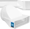 A white plastic duct connector with a "Made in EU" sticker. Voir les images du produit