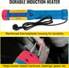 A product image showing an induction heater and a close-up of it being used. Produktbild-Vorschau