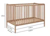 Lettino per bambini 120x60 cm in legno di faggio, altezza Anteprima dell’immagine prodotto 4
