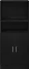 A black wooden cabinet with two shelves and two doors. Anteprima dell’immagine prodotto