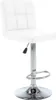 A white bar stool with a chrome base and adjustable height. Náhľad obrázku produktu