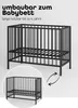 Beistellbett 60x120 cm mit Umbauseite & Rollen -BLACK Produktbild-Vorschau 8