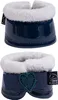 Two navy blue horse boots with white fluffy lining, shown from different angles. Náhľad obrázku produktu