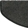 A close-up view of a dark gray, semi-circular carpeted stair mat with a black border. Produktbild-Vorschau