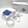 A Beurer medical inhalator and its accessories are displayed on a white surface, with the product's packaging in the background. Produktbild-Vorschau
