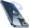 A clear, professional shot of a phone case with a magnetic ring attachment, presented on a white background. Anteprima dell’immagine prodotto