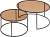 Two nesting coffee tables with round glass tops and metal frames. Náhľad obrázku produktu