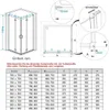 MIQU Duschkabine 90x80 x185 cm Eckeinstieg Falttür 180º Produktbild-Vorschau 9