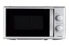 A silver and black microwave oven photographed against a white background. Produktbild-Vorschau