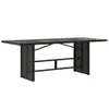 Möbel Gartentisch mit Glasplatte Schwarz 190x80x75 cm Poly Produktbild-Vorschau 2