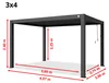 PRIMEYARD Pergola 3x4 m słupy aluminium z dachem z Podgląd zdjęcia produktu 2