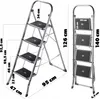 A diagram showing the dimensions of a step ladder. Náhľad obrázku produktu