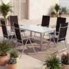 CASARIA® Gartenmöbel Set 6 Stühle mit Tisch 150x90cm Produktbild-Vorschau 2