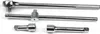 A set of chrome-plated socket wrench accessories, including a ratchet handle, a sliding T-handle, and two extension bars, laid out on a white background. Produktbild-Vorschau