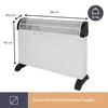 A white convection heater with dimensions and weight indicated. Náhľad obrázku produktu