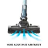 Close-up of a vacuum cleaner head with blue arrows indicating suction. Produktbild-Vorschau