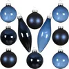 Set aus 10 blauen Eiszapfen Glas Christbaumkugeln Produktbild-Vorschau 3