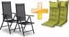 sunnypillow 2er Set Gartenstühle und Gartenstuhlauflagen Produktbild-Vorschau 1