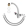 A faucet and its accessories are laid out on a white background. Produktbild-Vorschau