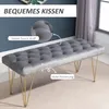 HOMCOM Sitzbank Schuhbank Sitztruhe Eingangsbereich Velvet Produktbild-Vorschau 4