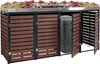 A multi-compartment trash bin enclosure with a planter on top. Podgląd zdjęcia produktu