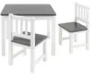 Bomi Amy Kindertafel met 2 Stoeltjes HoutGrijs Wit - Productafbeelding-voorbeeld 1