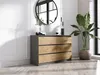 Kommode 6 Schubladen, Anthrazit / Lancelot-Eiche, 120 x 78 Produktbild-Vorschau 2